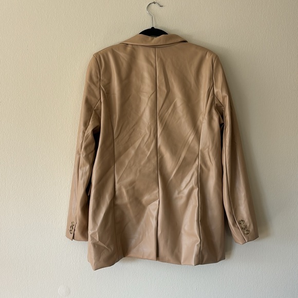 Joie Faux Leather Blazer - Picture 3 of 4